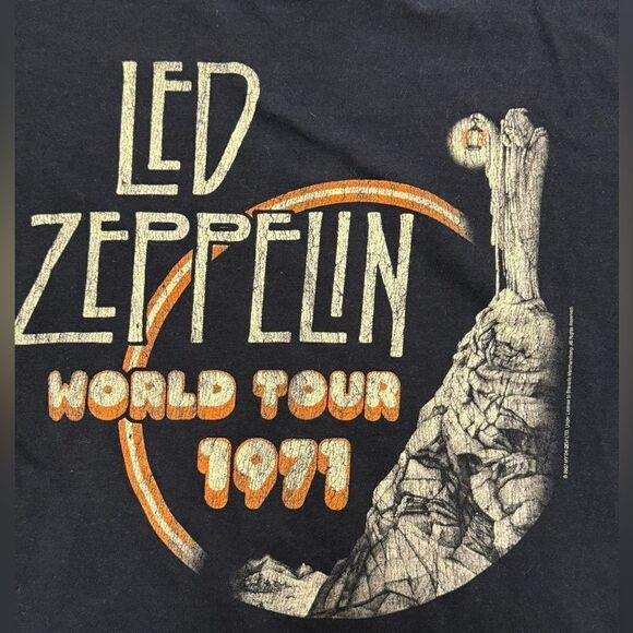Led Zeppelin World Tour 1971 Black Stairway Graphic Shirt Sz L - Picture 5 of 9